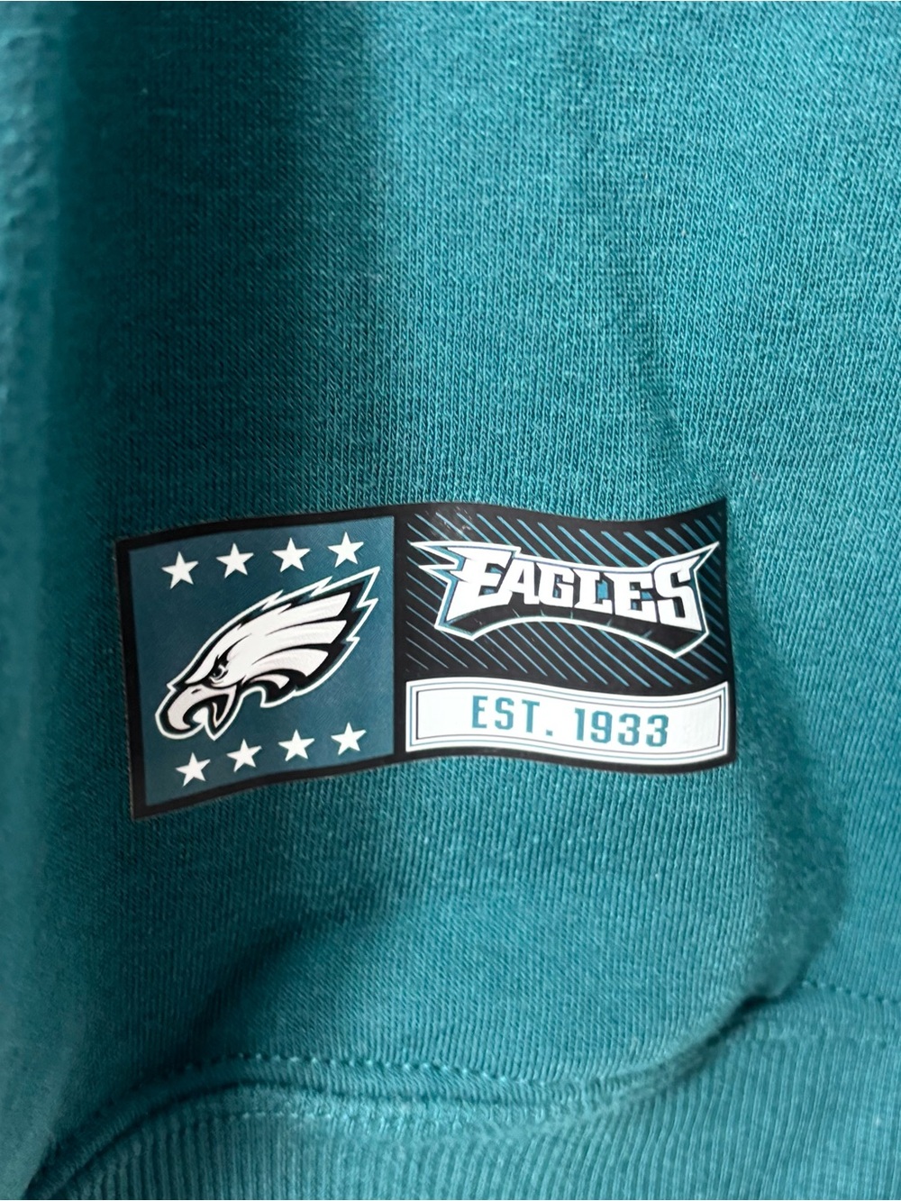 NFL Philadelphia Eagles Teal Pullover Hooded Sweatshirt Size L - Picture 3 of 12